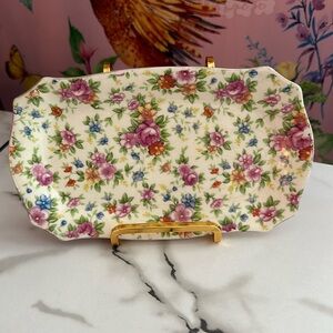 MM Japan Ceramic Floral Chintz Tray for Creamer & Sugar with Lid MMJ8